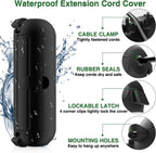 Flemoon 3-Piece Outdoor Waterproof Electrical Box Set – 11.5" x 5.2" x 4" Medium Electrical Box & 2 pcs 7.1" x 2.3" x 2.3" Extension Cord Covers