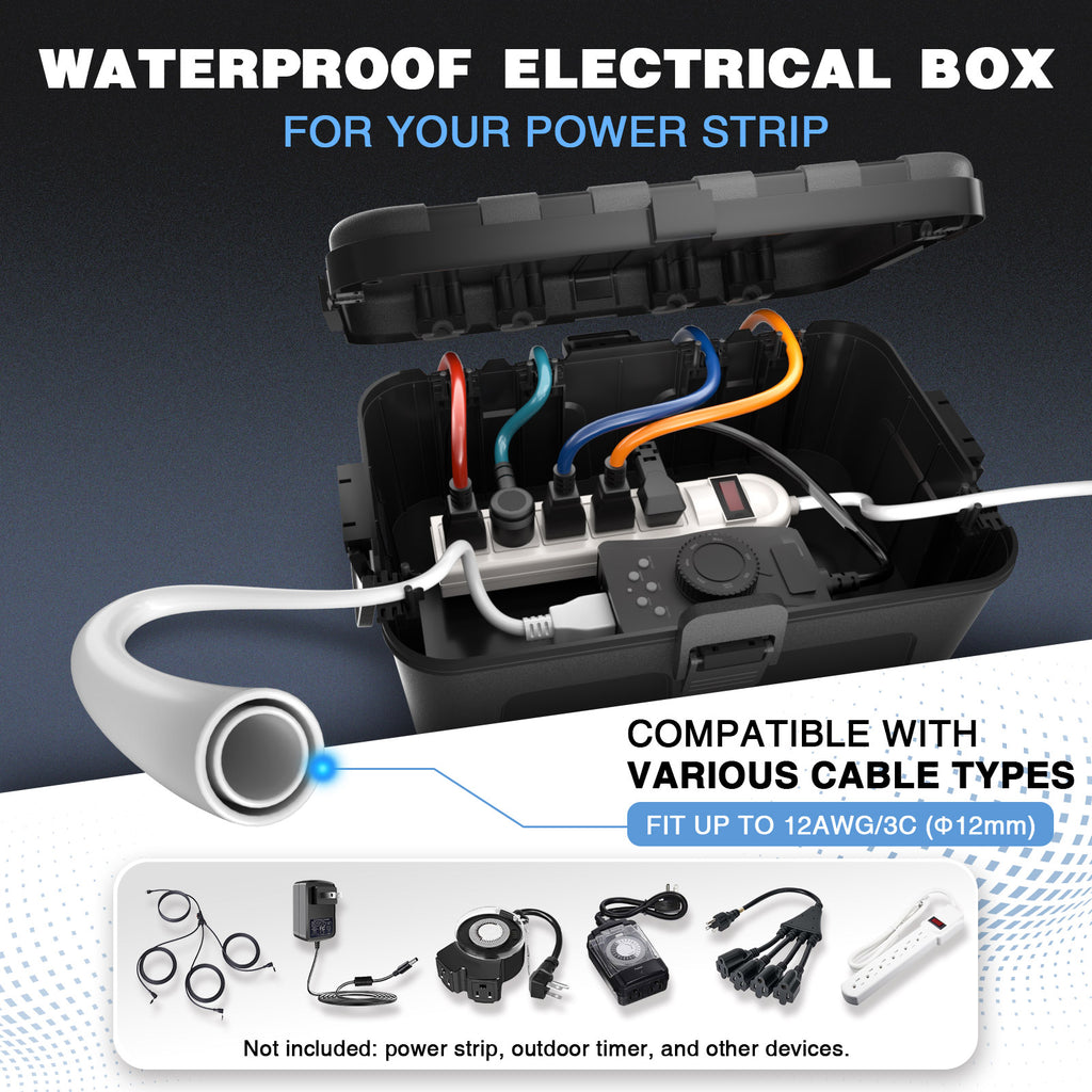 Flemoon IP54 Large Outdoor Electrical Box (12.5 x 8.5 x 5 inch)