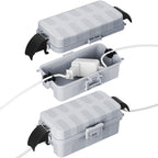 FLEMOON IP55 Outdoor Electrical Box Waterproof with Detachable Awning Covers, 8.3 x 4.1 x 3.7 inch Weatherproof Extension Cord Cover, Easy Installation for Outdoor Plug, Outlet, String Lights