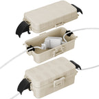 FLEMOON IP55 Outdoor Electrical Box Waterproof with Detachable Awning Covers, 8.3 x 4.1 x 3.7 inch Weatherproof Extension Cord Cover, Easy Installation for Outdoor Plug, Outlet, String Lights