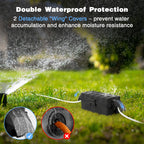 FLEMOON IP55 Outdoor Electrical Box Waterproof with Detachable Awning Covers, 8.3 x 4.1 x 3.7 inch Weatherproof Extension Cord Cover, Easy Installation for Outdoor Plug, Outlet, String Lights