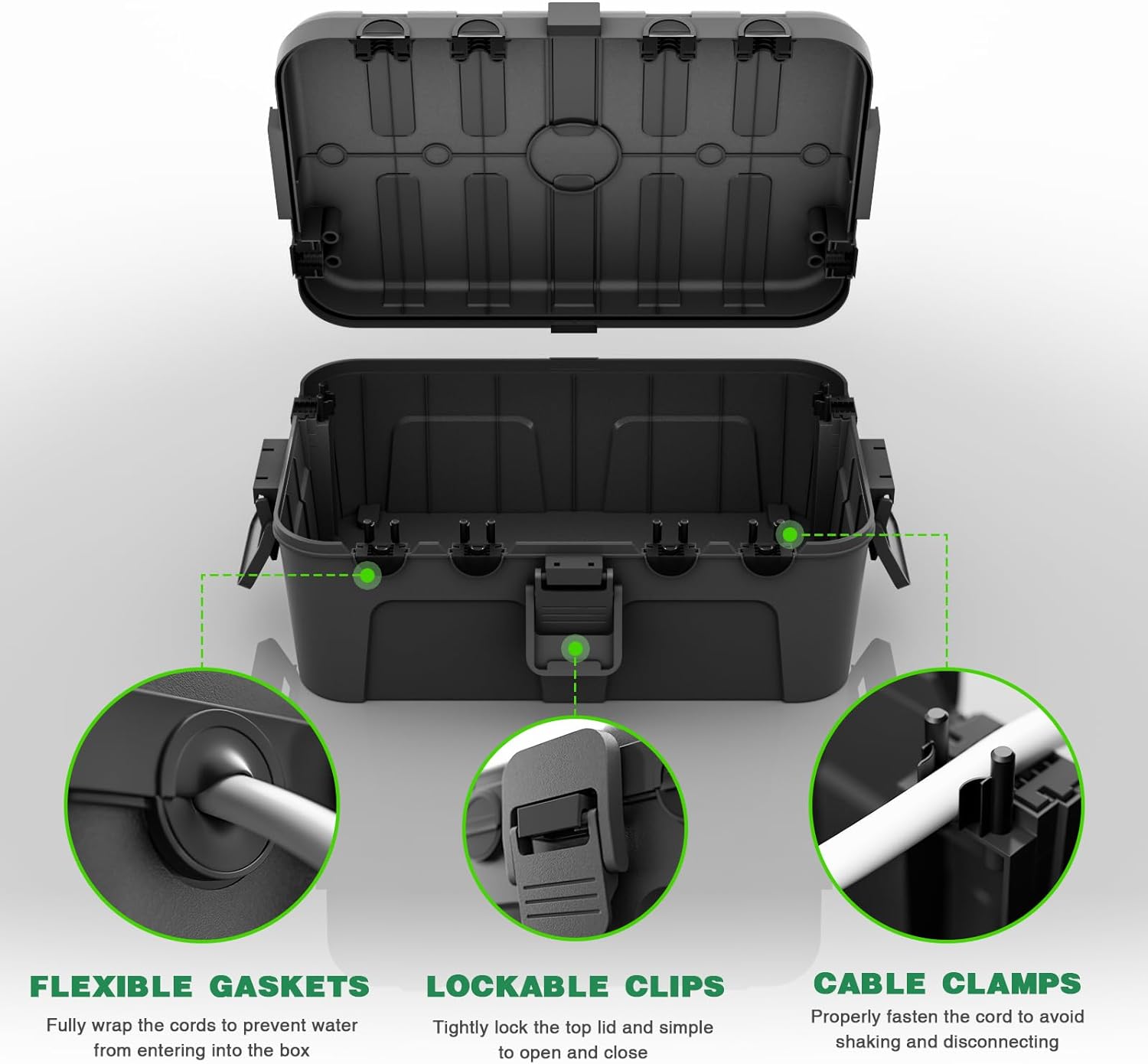 Flemoon 2-Piece Outdoor Waterproof Electrical Box Set – 12.5" x 8.5" x 5" Large Electrical Box & 11.3" x 4.3" x 3" Extension Cord Cover