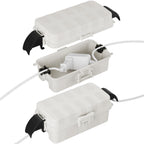 FLEMOON IP55 Outdoor Electrical Box Waterproof with Detachable Awning Covers, 8.3 x 4.1 x 3.7 inch Weatherproof Extension Cord Cover, Easy Installation for Outdoor Plug, Outlet, String Lights