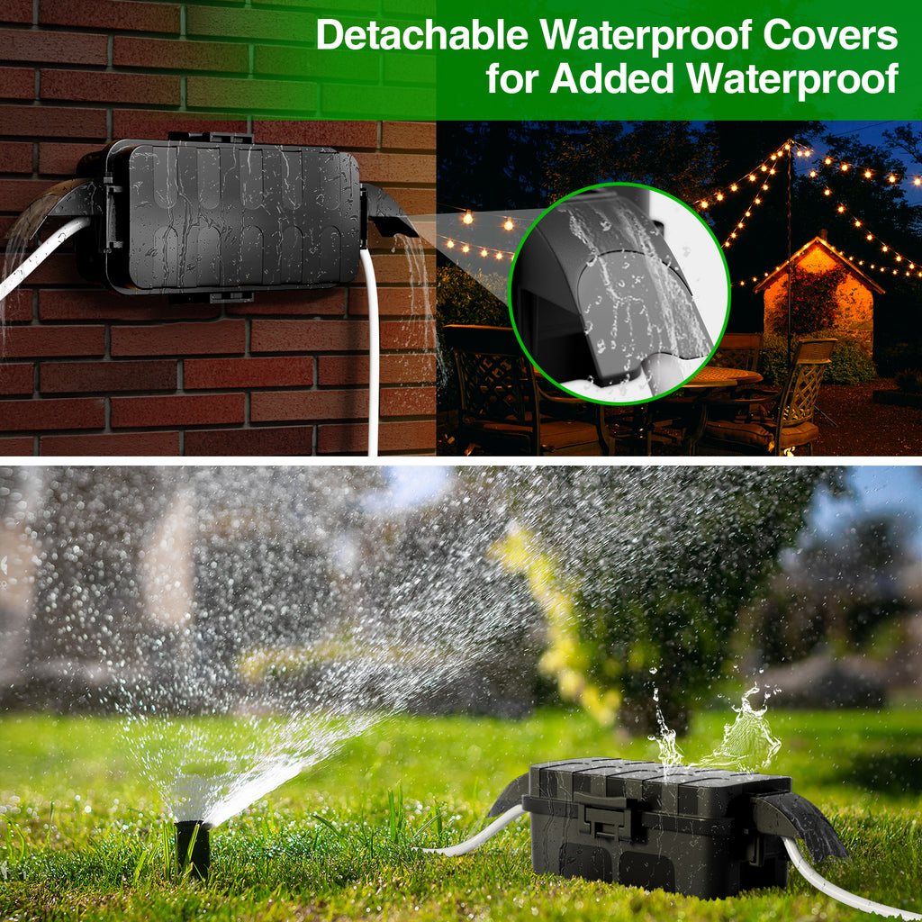 Flemoon 2-Piece Outdoor Waterproof Electrical Box Set – 11.5" x 5.2" x 4" Medium & 8.1" x 4.9" x 3.1" Small Weatherproof Electrical Boxes