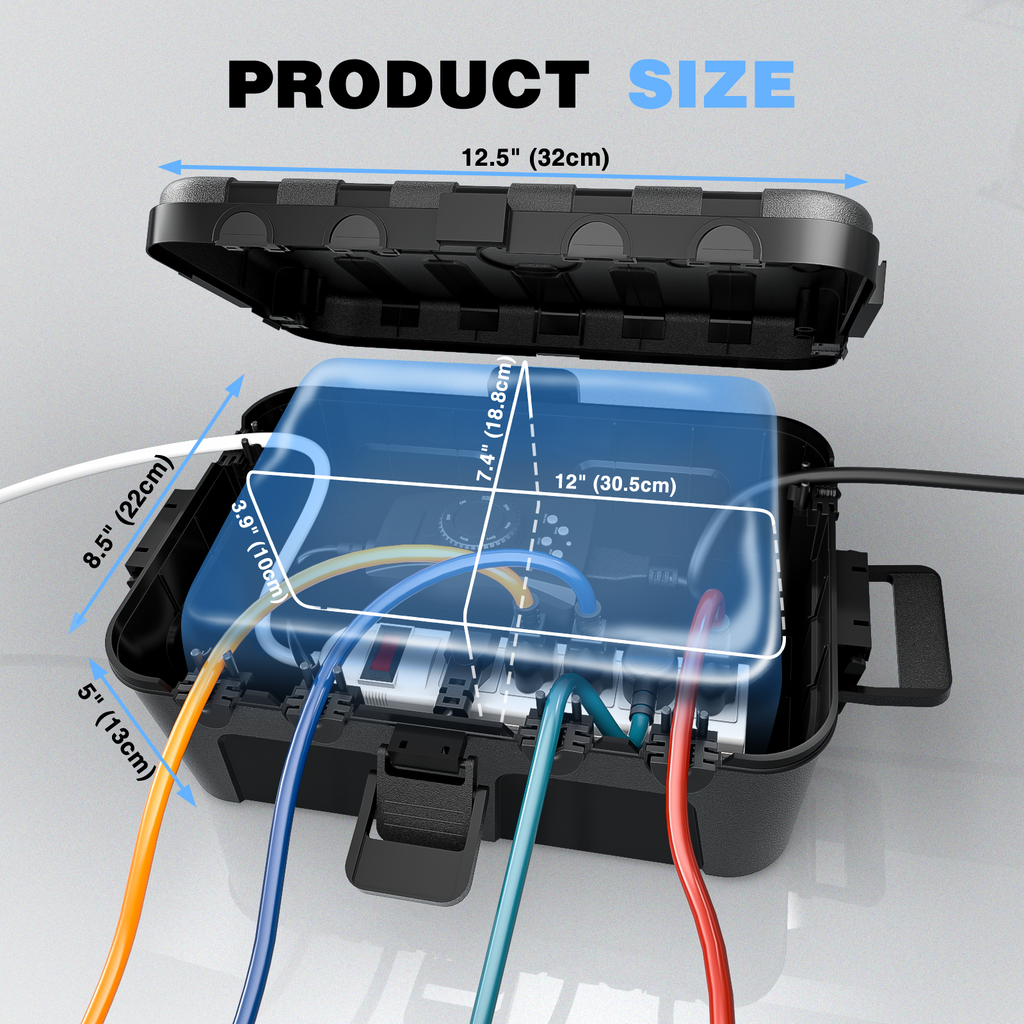 Flemoon IP54 Large Outdoor Electrical Box (12.5 x 8.5 x 5 inch)