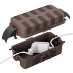 FLEMOON IP55 Outdoor Electrical Box Waterproof with Detachable Awning Covers, 8.3 x 4.1 x 3.7 inch Weatherproof Extension Cord Cover, Easy Installation for Outdoor Plug, Outlet, String Lights