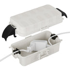 FLEMOON IP55 Outdoor Electrical Box Waterproof with Detachable Awning Covers, 8.3 x 4.1 x 3.7 inch Weatherproof Extension Cord Cover, Easy Installation for Outdoor Plug, Outlet, String Lights