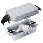 FLEMOON IP55 Outdoor Electrical Box Waterproof with Detachable Awning Covers, 8.3 x 4.1 x 3.7 inch Weatherproof Extension Cord Cover, Easy Installation for Outdoor Plug, Outlet, String Lights