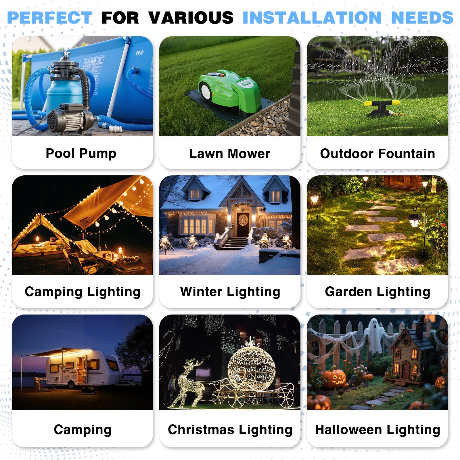 Flemoon [3 Pack] Outdoor Extension Cord Safety Cover with Waterproof Seal