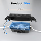 FLEMOON IP55 Outdoor Electrical Box Waterproof with Detachable Awning Covers, 8.3 x 4.1 x 3.7 inch Weatherproof Extension Cord Cover, Easy Installation for Outdoor Plug, Outlet, String Lights