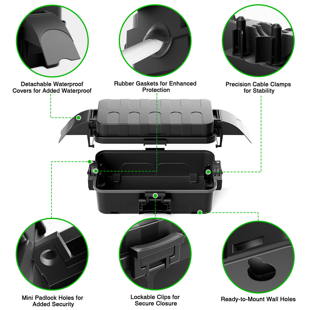 Flemoon IP55 Small Outdoor Electrical Box Waterproof (Inner 5.9 x 3.2 x 1.8inch)