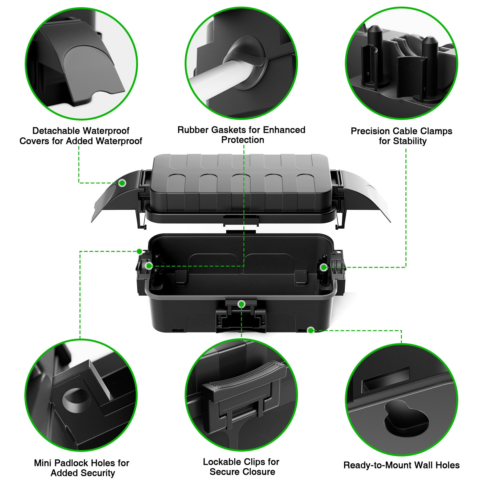 Flemoon IP55 Small Outdoor Electrical Box Waterproof (Inner 5.9 x 3.2 x 1.8inch)