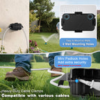 FLEMOON IP55 Outdoor Electrical Box Waterproof with Detachable Awning Covers, 8.3 x 4.1 x 3.7 inch Weatherproof Extension Cord Cover, Easy Installation for Outdoor Plug, Outlet, String Lights