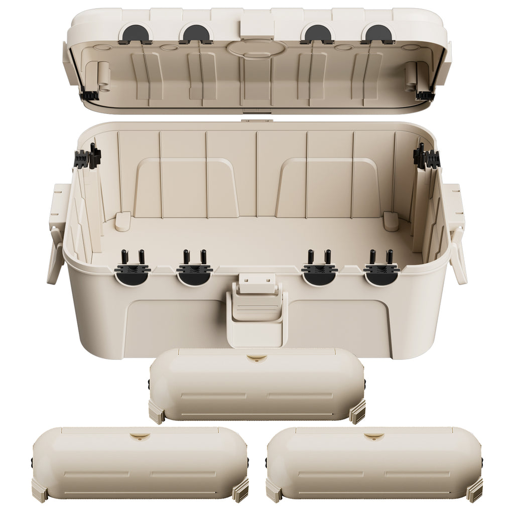 Flemoon 4-Piece Outdoor Waterproof Electrical Box Set – 12.5" x 8.5" x 5" Large Electrical Box & 3 pcs 7.1" x 2.3" x 2.3" Extension Cord Covers