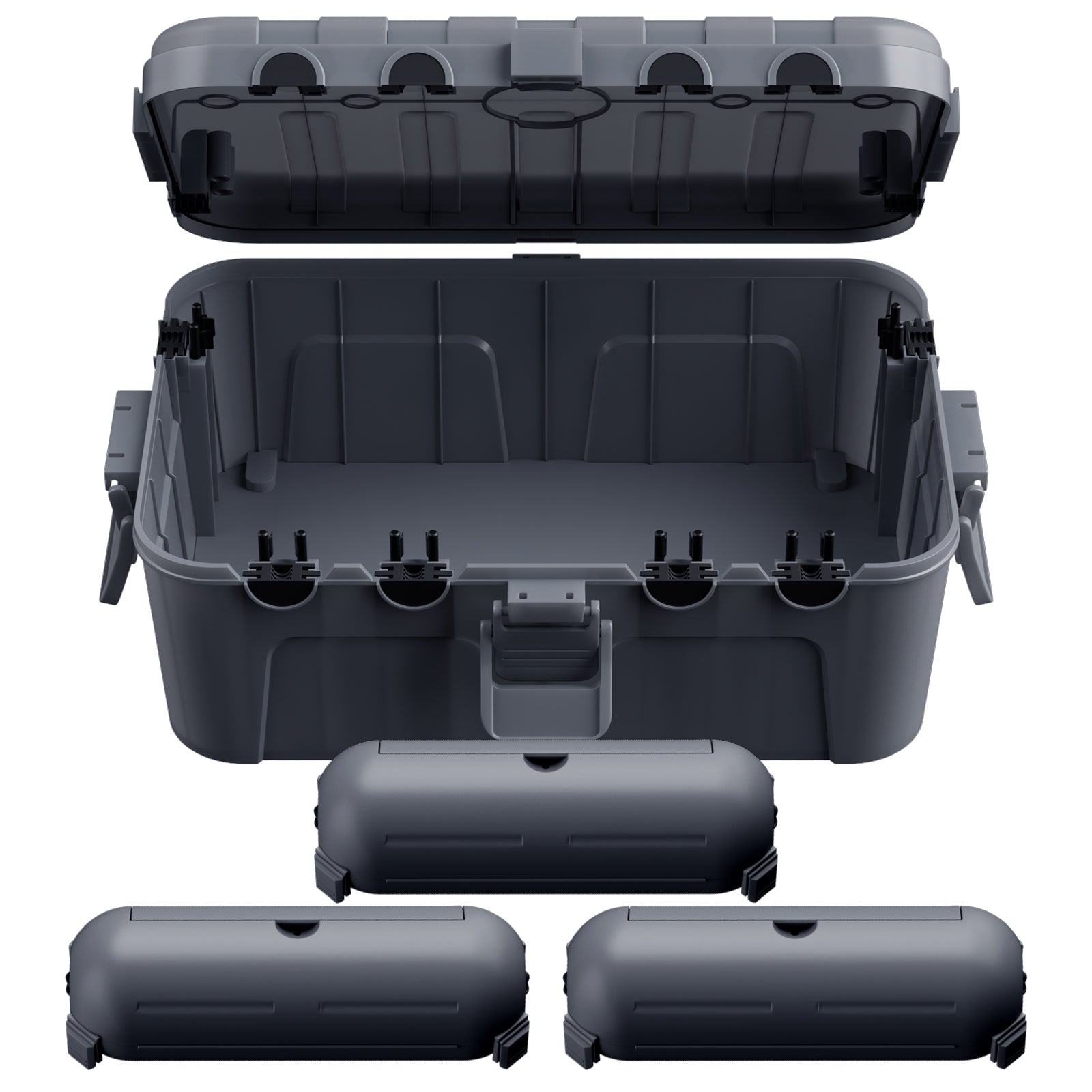 Flemoon 4-Piece Outdoor Waterproof Electrical Box Set – 12.5" x 8.5" x 5" Large Electrical Box & 3 pcs 7.1" x 2.3" x 2.3" Extension Cord Covers