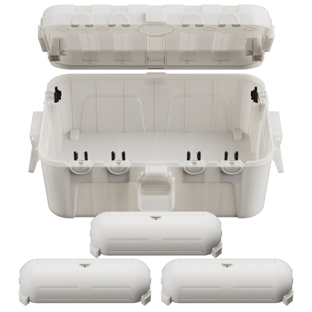 Flemoon 4-Piece Outdoor Waterproof Electrical Box Set – 12.5" x 8.5" x 5" Large Electrical Box & 3 pcs 7.1" x 2.3" x 2.3" Extension Cord Covers