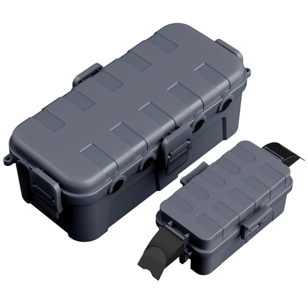 Flemoon 2-Piece Outdoor Waterproof Electrical Box Set – 11.5" x 5.2" x 4" Medium & 8.1" x 4.9" x 3.1" Small Weatherproof Electrical Boxes